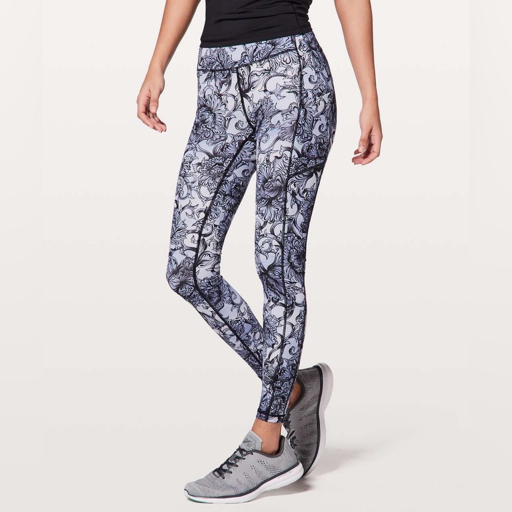 Lululemon Speed Up Tights Hanakotoba Starlight Multi Purple Leggings Pocket Sz 4